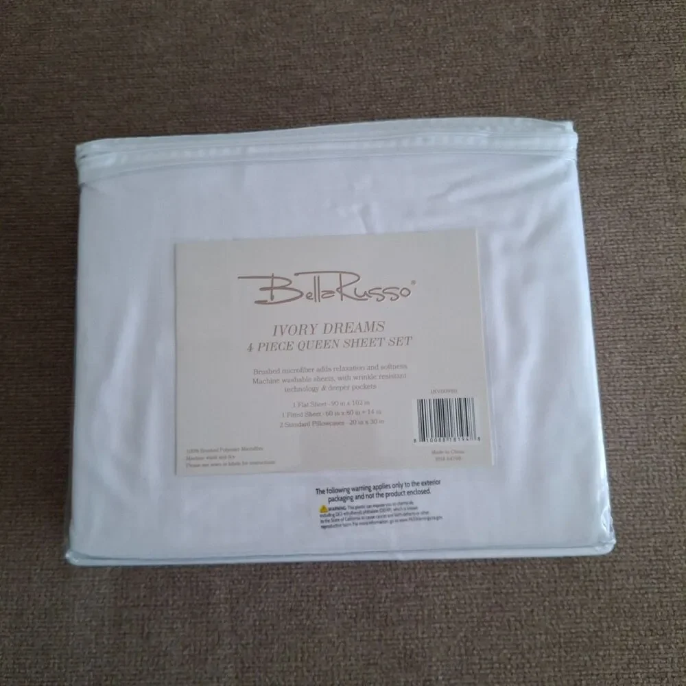 Bella Russo Ivory Dreams 4 Piece Queen Sheet Set